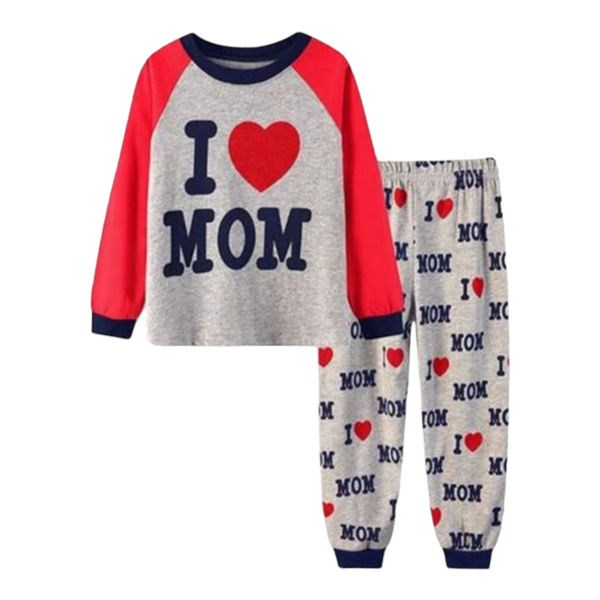 Kids Grey - I Love Mom Pyjamas