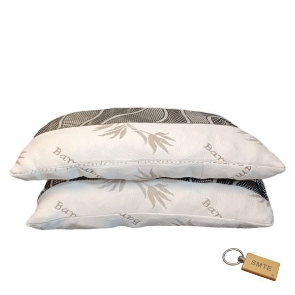 Orthopedic Bamboo Memory Foam Pillows - Set of 2 with a Smte Keyring-A5