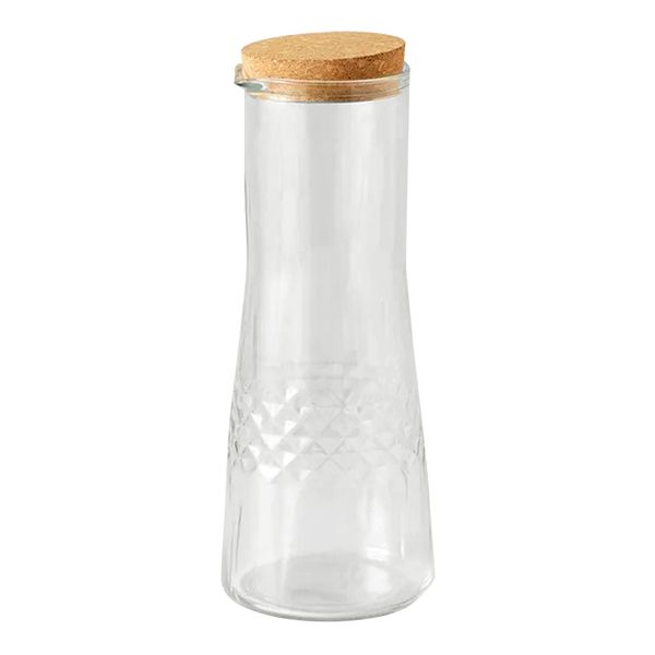 High Quality Pure Glass Water, Juice Jar with Bamboo Lid - 1100ml