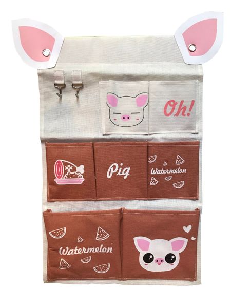 Olive Tree - 7 Pocket Cotton Linen Wall Hanging Organizer