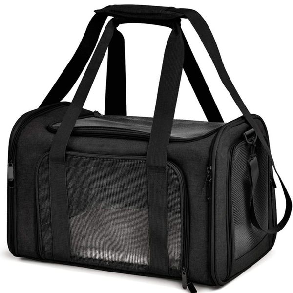 Pet Carrier Cat Carrier Travel Dog Handbag Black-51×33×33cm
