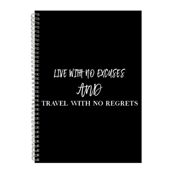 No Excuses A4 Notebook Spiral Lined Motivational Saying Graphic Notepad 186