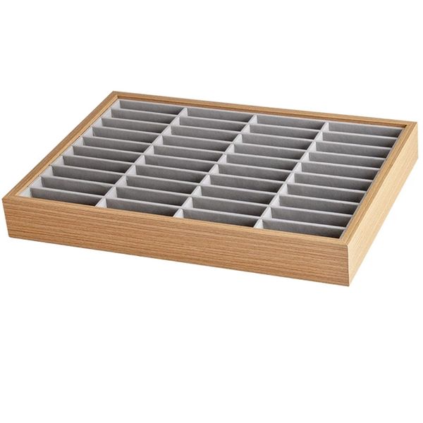 Wooden 40 Slots Bangle Bracelet Jewelry Display Tray Organizer