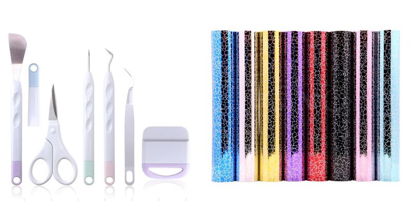 Holographic Cobble Stone Crack Sticker Vinyl 8pc + 1m Trans + Tool set