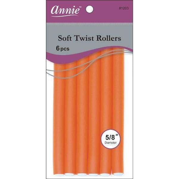 Annie Soft Twist Rollers 7in 6ct Red- 2 Pack