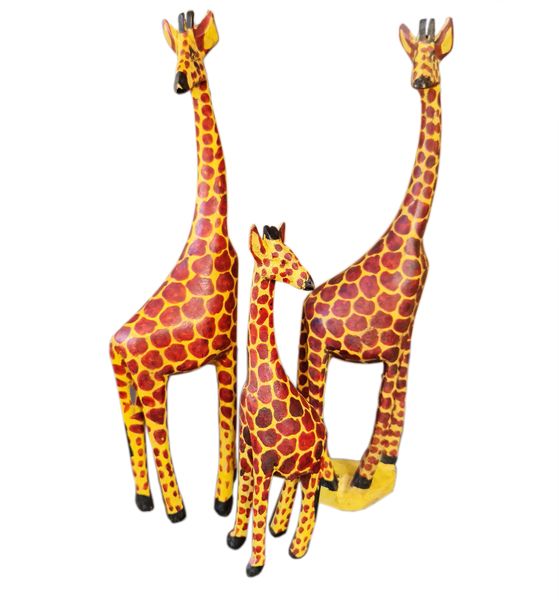 Giraffe Wooden Figurine Family - 3 Piece