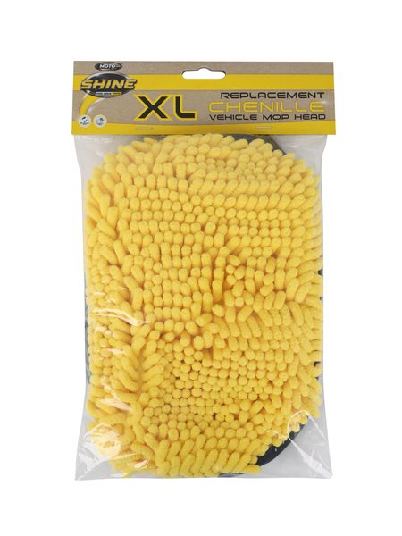 Moto Quip Shine XL Chenille Replacement Vehicle Mop Head - Yellow