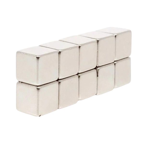 N38 Neodymium Block Magnets - 5mm x 5mm x 5mm - Pack of 10
