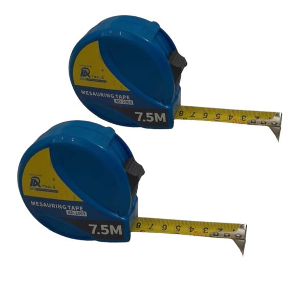 Measuring Tape - Steel - Blue - 7.5m-2 pack
