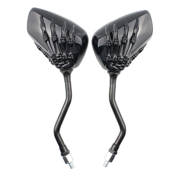 Adjustable Motorcycle Rearview Mirror - 8mm/10mm, Universal, Black