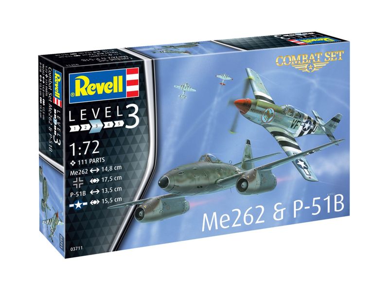 Revell 1/72 Combat Set Messerschmitt Me262 &amp; P-51B Plastic Model Kits