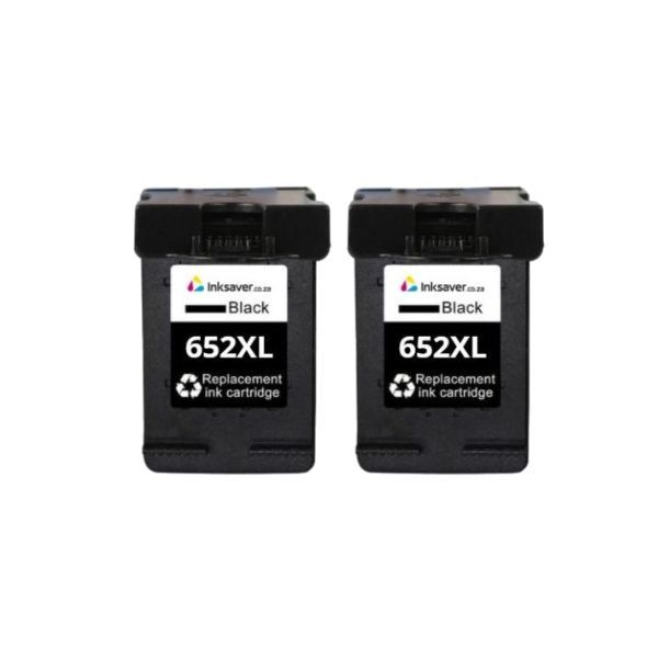 Inksaver HP F26V25AE | 652XL | 652 Pack of 2 Compatible Black Inks