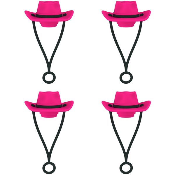 4pc Cowboy Hat Silicone Straw Caps for Stanley &amp; Similar 18-40oz-0.5-1.18L