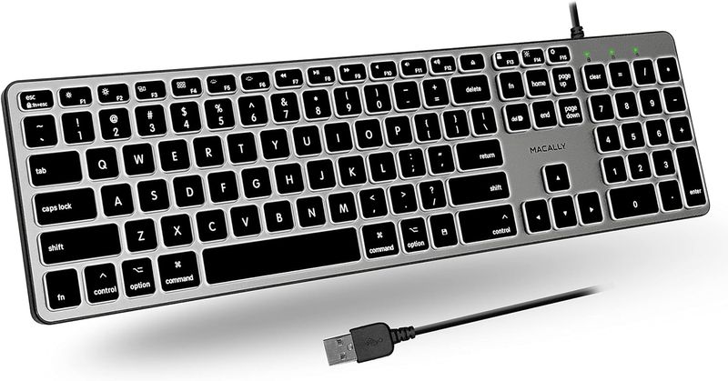 Macally - Backlit USB-A Wired Keyboard for Macbook