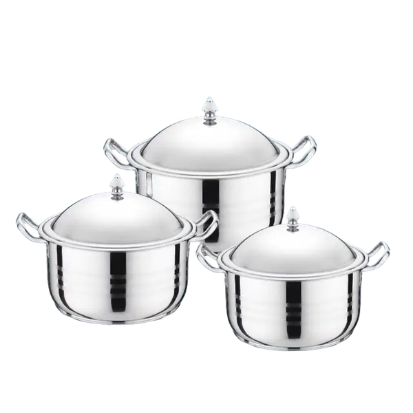 Large Wide Rim Stainless Steel pots 34/36/38cm