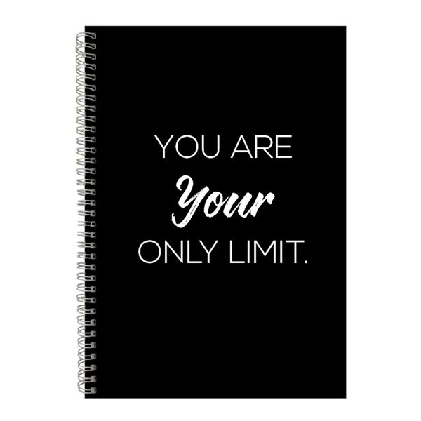 Limit A4 Notebook Spiral Lined Motivational Saying Graphic Notepad Gift 160