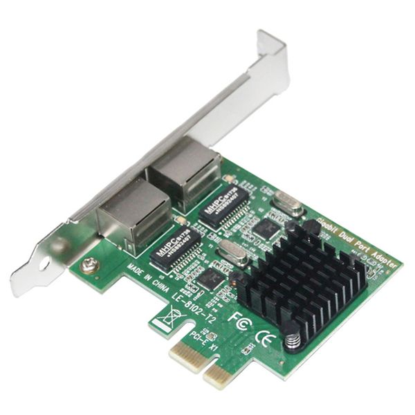 Dual-Port Slot Pci-E Interface Ethernet Network Card 10/100/1000Mbps