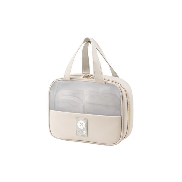 Waterproof PU Leather Makeup Bag for Women, Travel Organizer Toiletry Bag