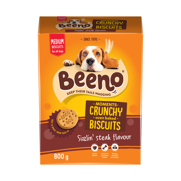 Beeno Medium Dog Biscuits 800g - Delicious Steak Flavor Treats