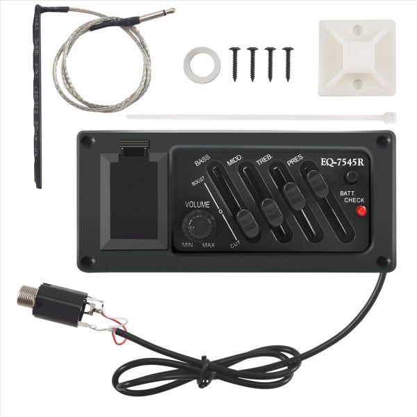 4-Band EQ Equalizer Piezo Pickup for EQ-7545R Pre-Amp Acoustic Guitar Pream