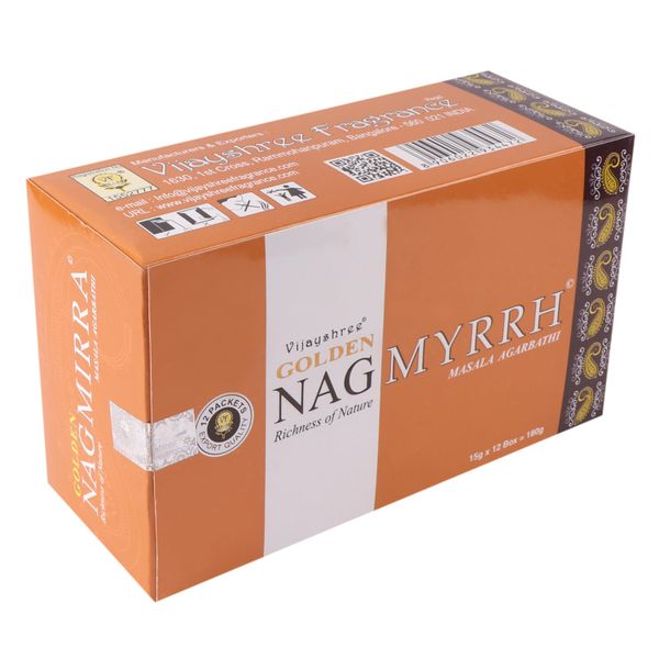 Golden Nag Incense Sticks - 12 Pack - Myrrh