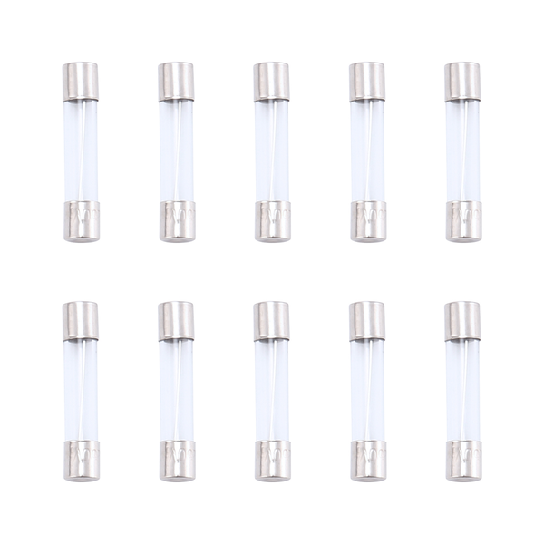 10 Pcs Fast Blow Type Glass Tube Fuses 6x30Mm Compatible with Universal
