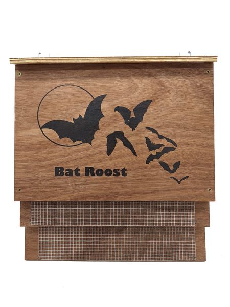 Bat Roost Wooden Double-Chamber Bat House for Small Insect-Eating Bats
