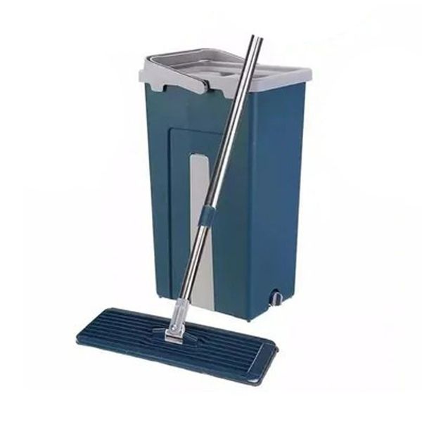 Microfiber Floor Cleaning Mop With Bucket-Blue