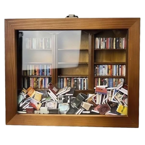 Decor Anxiety Shake Library Mini Bookcase Desk Ornament Gift 25cm