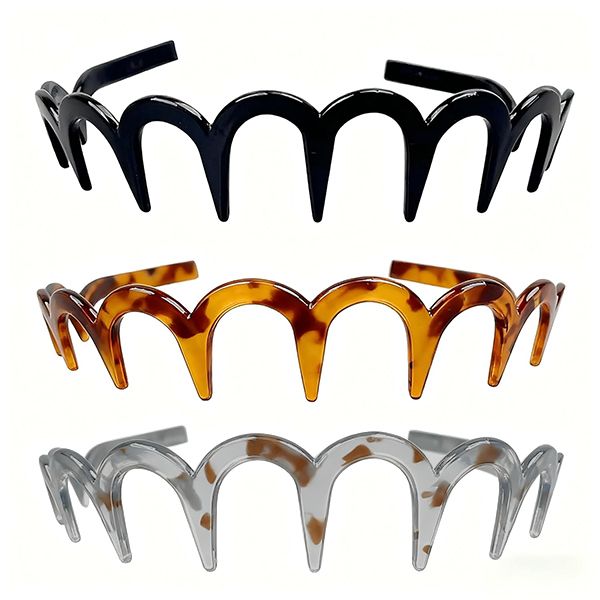 3 U Shape Fashion Hair Comb Headband, High Cranium Hairbands for Women's