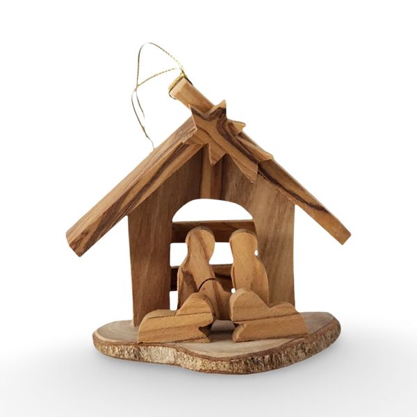 Holy Land Olive Wood Nativity - Handmade Bethlehem Tree Decoration