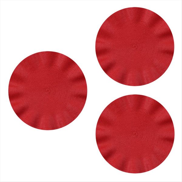 Wave Round Placemat Round Anti-Scalding Mat Kitchen Table Mat Silver