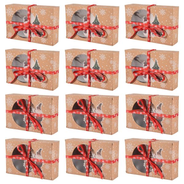 Christmas Cookie Box Food Safe Paper Baking for Cakes Pastries At Parties