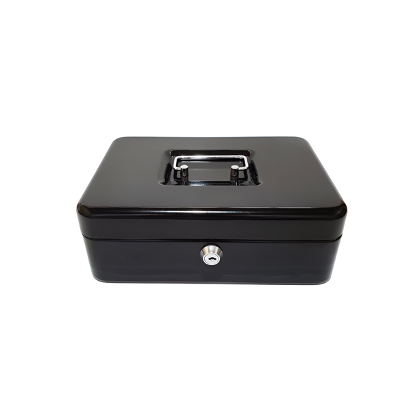 25 x 18 x 8.5cm Money Cash Box with Divided Tray and Key Lock