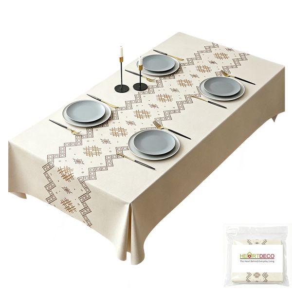 Heartdeco Waterproof &amp; Heat-Resistant PVC Table Mat 140×180 cm-White