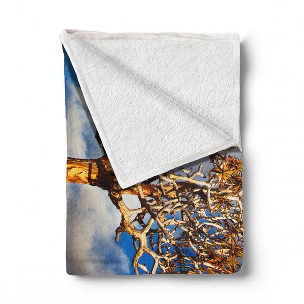 Quiver Tree Light Weight Fleece Blanket By Annette Heymans