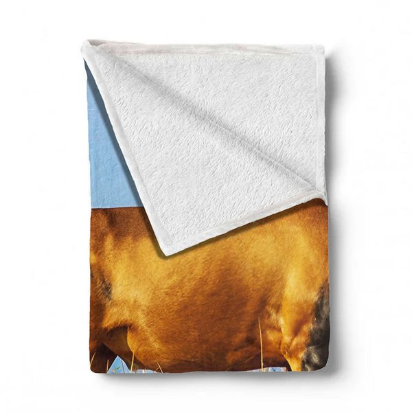 Rooi Hartebees Light Weight Fleece Blanket By Fanie Heymans