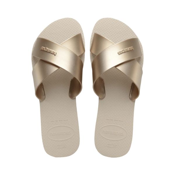 Havaianas Women's Slide -Aqua Metallic