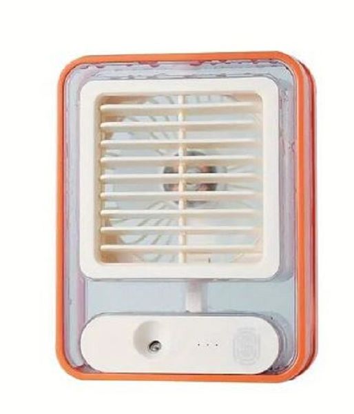 Rechargeable Table Mini Air/C Transparent Mist Spray Fan w/ RGB Light -ST