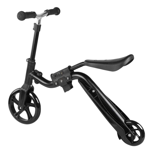 2 in 1 Folding Kids Scooter Bike - Black