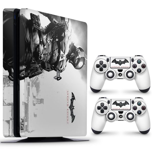 Decal Skin Compatible with PS4 Slim - Batman Arkham Knight White 2024 (Decal Only)