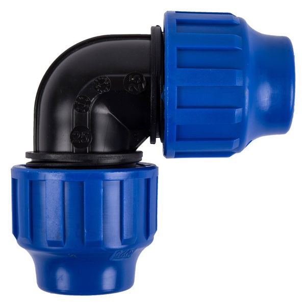 Compression Elbow - 16mm - Blue &amp; Black - Bulk Pack of 5 x 2