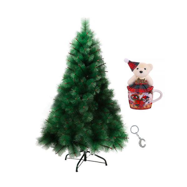 3m Green Christmas Pine Needle Tree, Cute Bear Mug Gift Set and Keychain