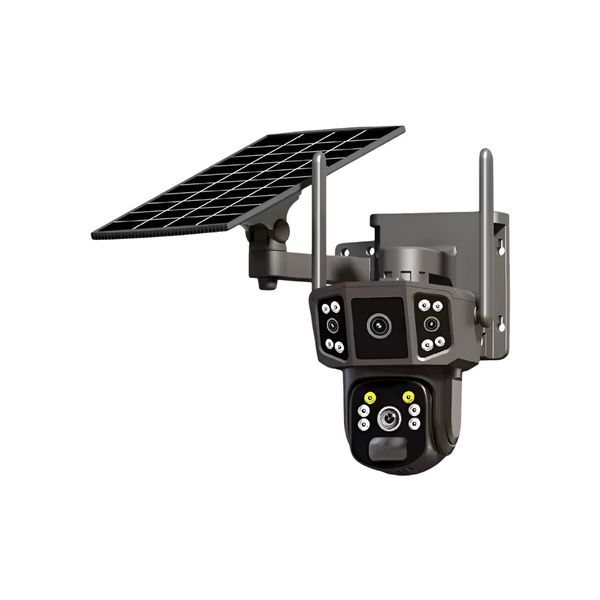 IP65 Outdoor Solar CCTV 3-Eyes Camera