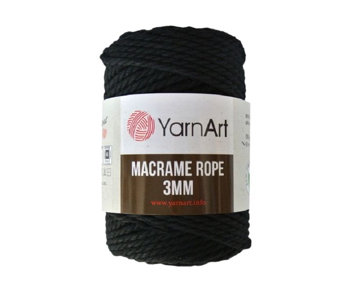 YarnArt Macrame Cord 3MM 250g Pack of 4 - Black - 750