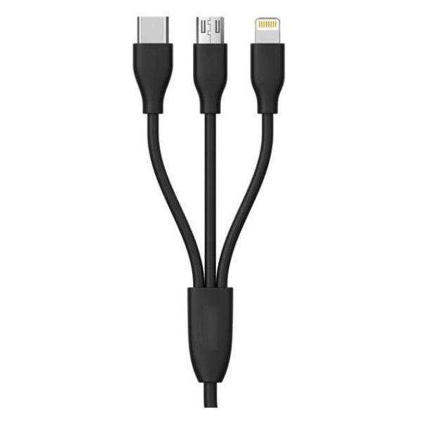 Rockitt Link Series 3in1 Nylon Charging Cable - Black