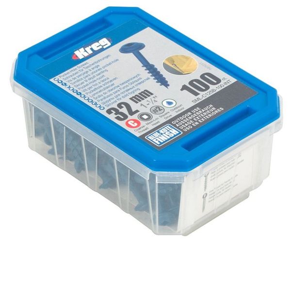Kreg Blue Kote Pocket Hole Screws 32mm 1.25" #8 Coarse Thread Mx Loc