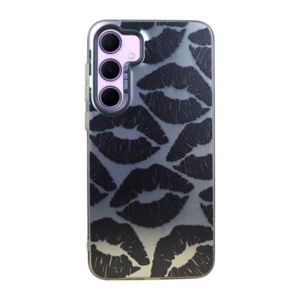 Chic Lipstick Print Phone Case Compatible With Samsung A54 - Silver