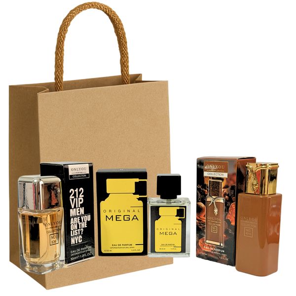 212 VIP, Mega &amp; No. 8215| 3 Perfumes Set for Men with Gift Bag COMBO