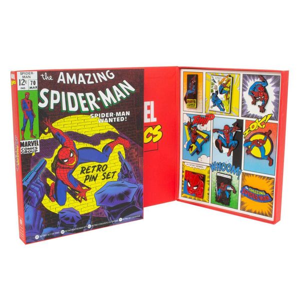 Official Marvel Spider-Man Retro Pin Badge Set
